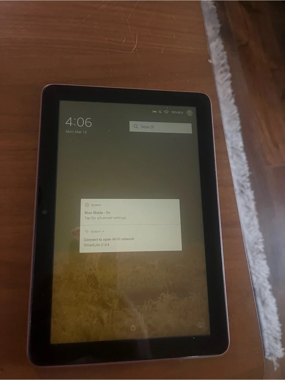 Amazon Purple Tablet with Amazon Smile Logo
